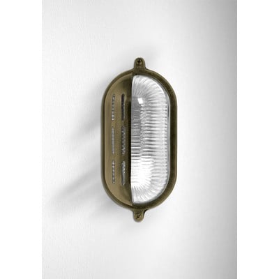 Brass Wall Light With Shade N.4600 E27 Ip64 Antiqu