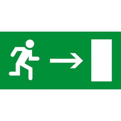 Emergency Label "Runνing Man To Right"