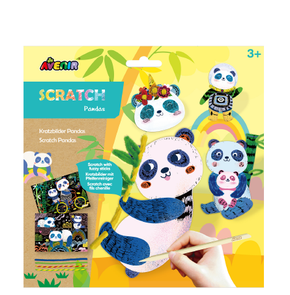 Avenirkids Scratch with Fuzzy Sticks Pandas Σετ Ζω