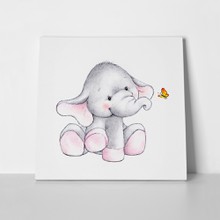 Cute elephant with butterfly 155858330 a