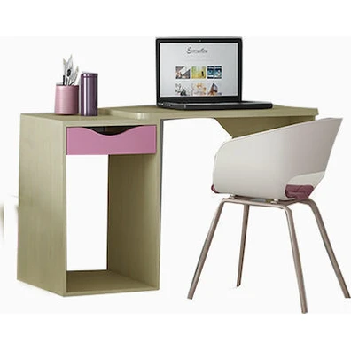 Kid's Desk Paz 90-130x55x80 cm/ Oak-Pink