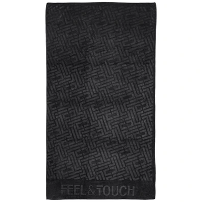 Πετσέτα Θαλάσσης Icon Black 90x170 Feel and Touch 