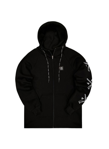 Vinyl full-zip hoodie with logo - black