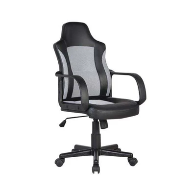 Bf2850 Πολυθρόνα Γραφείου Διευθυντή, Mesh Γκρι, pu