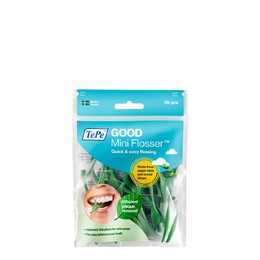 TePe Good Mini Flosser Οδοντικό Νήμα Μιας Χρήσης, Πράσινο Χρώμα, 36τεμ