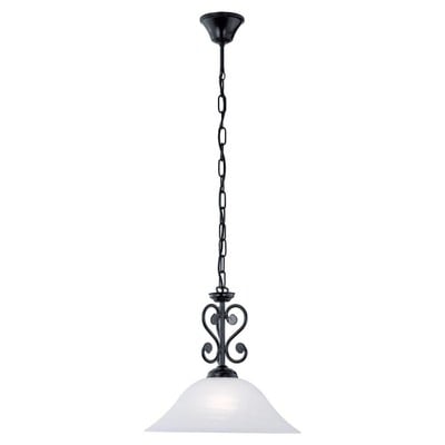 Pendant Light Murcia Black With Alabaster Glass 1X