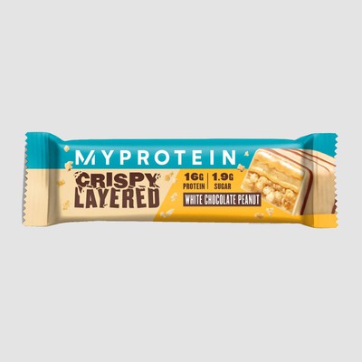 *MY PROTEIN Protein Bar Crispy Layered White Chocolate Peanut- Μπάρα Πρωτεΐνης Με Λευκή Σοκολάτα Και Φυστίκι 58g