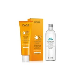 Babe Sun Promo Facial Sunscreen Cream SPF50+ Light Texture Αντηλιακή Κρέμα Προσώπου Ελαφριάς Υφής 50ml & Micellar Water Μικυλλιακό Νερό Καθαρισμού Προσώπου Ματιών & Χειλιών 100ml