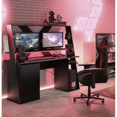Axyon Γραφείο Gaming 157x60x145εκ. Μαύρο