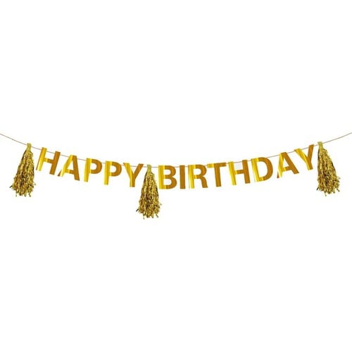 Zbukurim "Happy Birthday"/Gold 3m