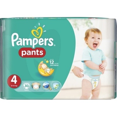 PAMPERS Βρεφικές Πάνες Βρακάκια Pants No.4 9-14Kgr 30 Τεμάχια Value Pack
