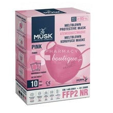 Musk Μάσκα KN95 Υψηλής Προστασίας FFP2 BFE 95% - Ροζ, 10 τμχ.