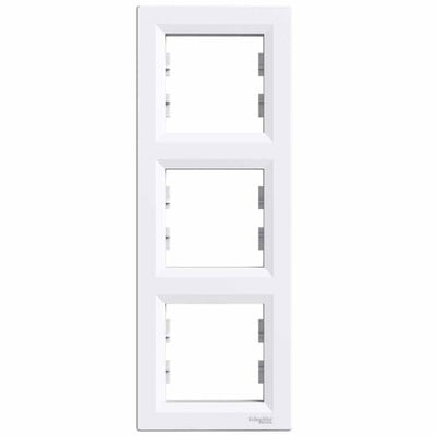 Asfora 3 Gang Frame Vertical White