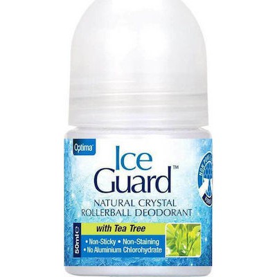 OPTIMA Ice Guard Natural Crystal With Tea Tree Deodorant Roll-On Αποσμητικό Με Άρωμα Τεϊόδεντρου 50ml