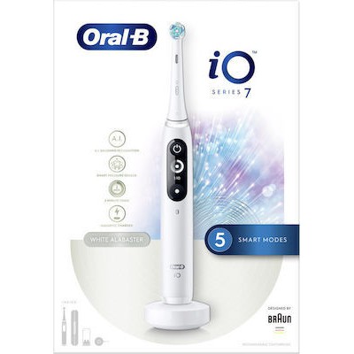 ORAL-B Ηλεκτρική Οδοντόβουρτσα iO Series 7 Magnetic White Alabaster Νέας Τεχνολογίας Με Χρονομετρητή & Αισθητήρα Πίεσης Σε Λευκό Χρώμα