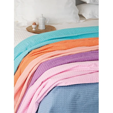 Κουβερτα Colour Waffle 240x260 Waffles Melon