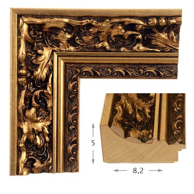 Καθρέπτης με ξύλινη χρυσή κορνίζα 60x80/70x90