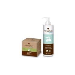 Messinian Spa Promo Eye Cream Organic Olive Oil Witch & Cucumber 50ml & Gift Facial Cleanser Orange Cucumber 300ml