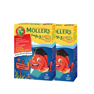 MOLLER'S Omega-3 ζελεδάκια με γεύση φράουλα 36 ζελ