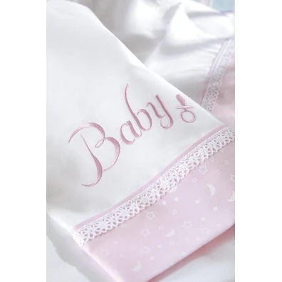 Baby ροζ - Koybeρτα Πικε με Κεντημα