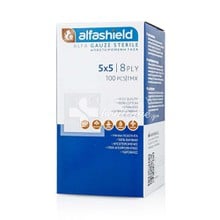 Alfashield Alfa Gauze Sterile - Γάζες Αποστειρωμένες 8ply (5 x 5cm), 100τμχ.