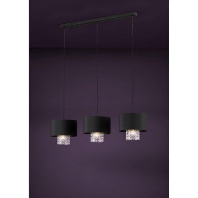 Pendant Light Sapuara Black Rail With Transparent 