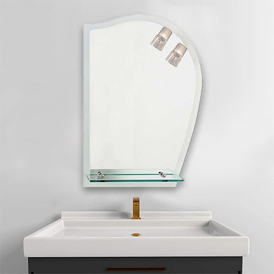 Bathroom Mirror 55Χ75 with 2 lights and shelf
