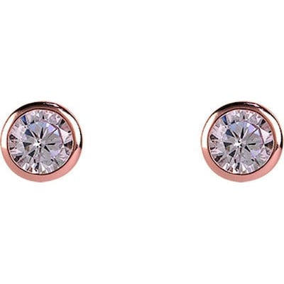 Dalee Earings-White mounted studs__rose gold plate