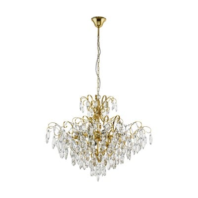 Pendant Light Chandelier Fenoullet Brass With Crys