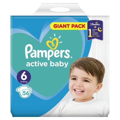 Pampers Active Baby Giant Box No6 (13-18Kg) 56τμχ