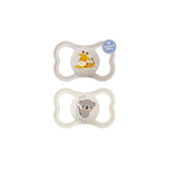 Mam Supreme Night Silicone Pacifiers 2-6 Months White-Grey 2 pieces