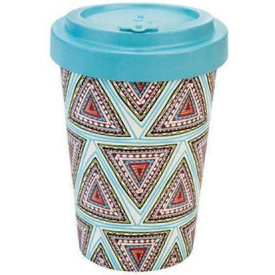 WELL BAMBOO CUP 400ML -  AZTEC BLUE