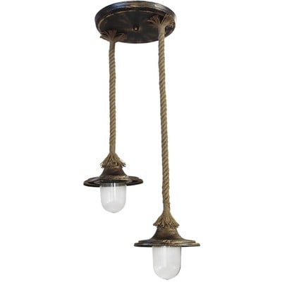 Pendant Light 2 Lights With Rope Bronze Lp-730 E27