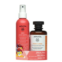 Apivita Promo Bee Sun Safe Hydra Sun Kids lotion SPF50 200ml & Kids Care Σαμπουάν-Αφρόλουτρο μανταρίνι & μέλι 200ml