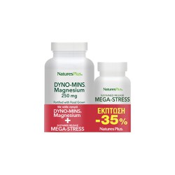 Nature's Plus Promo (-35% Special Offer) Magnesium Dyno-Mins 250mg 90 tablets & Sustained Release Mega-Stress Complex 30 tablets