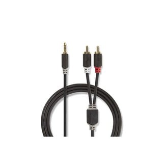 2XRCA Cable Male-3.5mm Stereo to RCA Male 1m Anthr