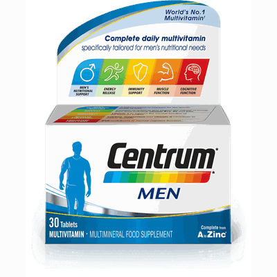 CENTRUM Men A-Zinc Πολυβιταμίνες Ειδικές Για Τις Ανάγκες Του Άνδρα x30 Δισκία