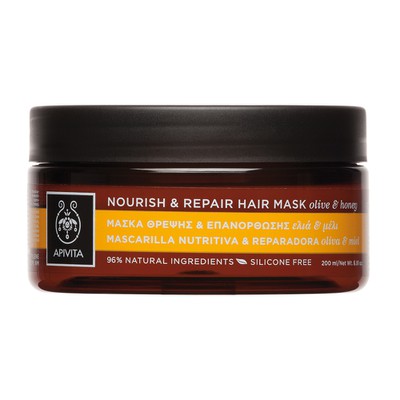 Apivita - Nourish & Repair Hair Mask Olive & Honey Μάσκα Θρέψης & Επανόρθωσης με Ελιά & Μέλι - 200ml