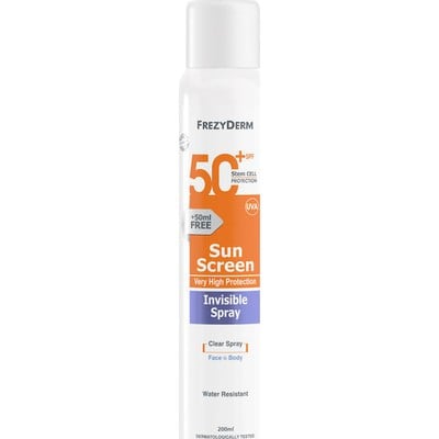 Frezyderm Sunscreen Insvisible Spray SPF50+ Διάφαν