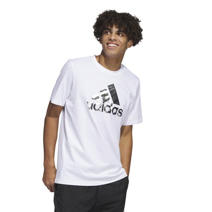 adidas men power logo foil t-shirt (H54658)