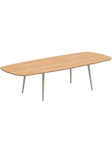 STYLETTO OVAL TABLE WITH TEAK TOP 300X120cm