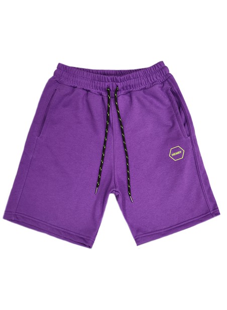 Henry clothing purple hexagon logo shorts