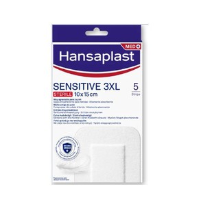 Hansaplast Sensitive 3XL Strips 10x15cm, 5pcs