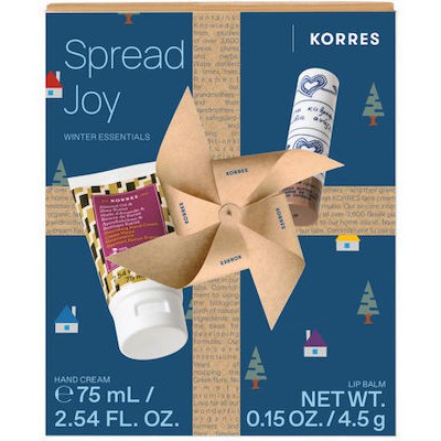 KORRES Promo Spread Joy Winter Essentials Hand Cream Θρεπτική Κρέμα Χεριών Mε Αμυγδαλέλαιο & Βούτυρο Καριτέ 75ml & Lip Balm Βούτυρο Κακάο, 4,5g
