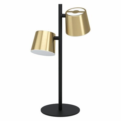 Table Lamp Altamira Black With Brass Shade 2Xgu10 