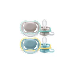 Philips Avent Ultra Air Orthodontic Silicone Pacifier 18+ Months Grey-Blue 2 pieces