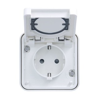 Cubyko IP55 Complete Recessed 2P+E Socket with Lid
