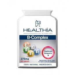 Healthia B-Complex Συμπλήρωμα Διατροφής με Σύμπλεγμα Βιταμινών Β, 60tabs