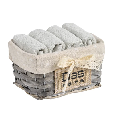 Das Home σετ Πετσετες 4τεμαχιων Soft 4002 Light Gr