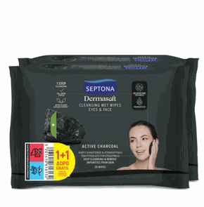 1+1 Septona Dermasoft Cleansing Wet Wipes Eyes & F